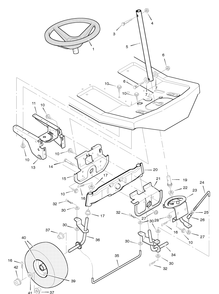 Steering Diagram and Parts List for 30550E 1996 Briggs and Stratton Lawn Tractor